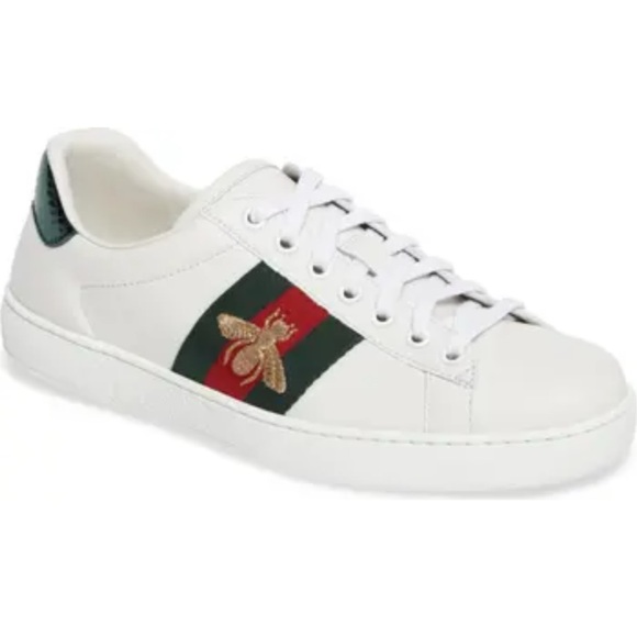 Gucci ace bee embroidered leather sneakers size 8 fits 9 US made in Italy